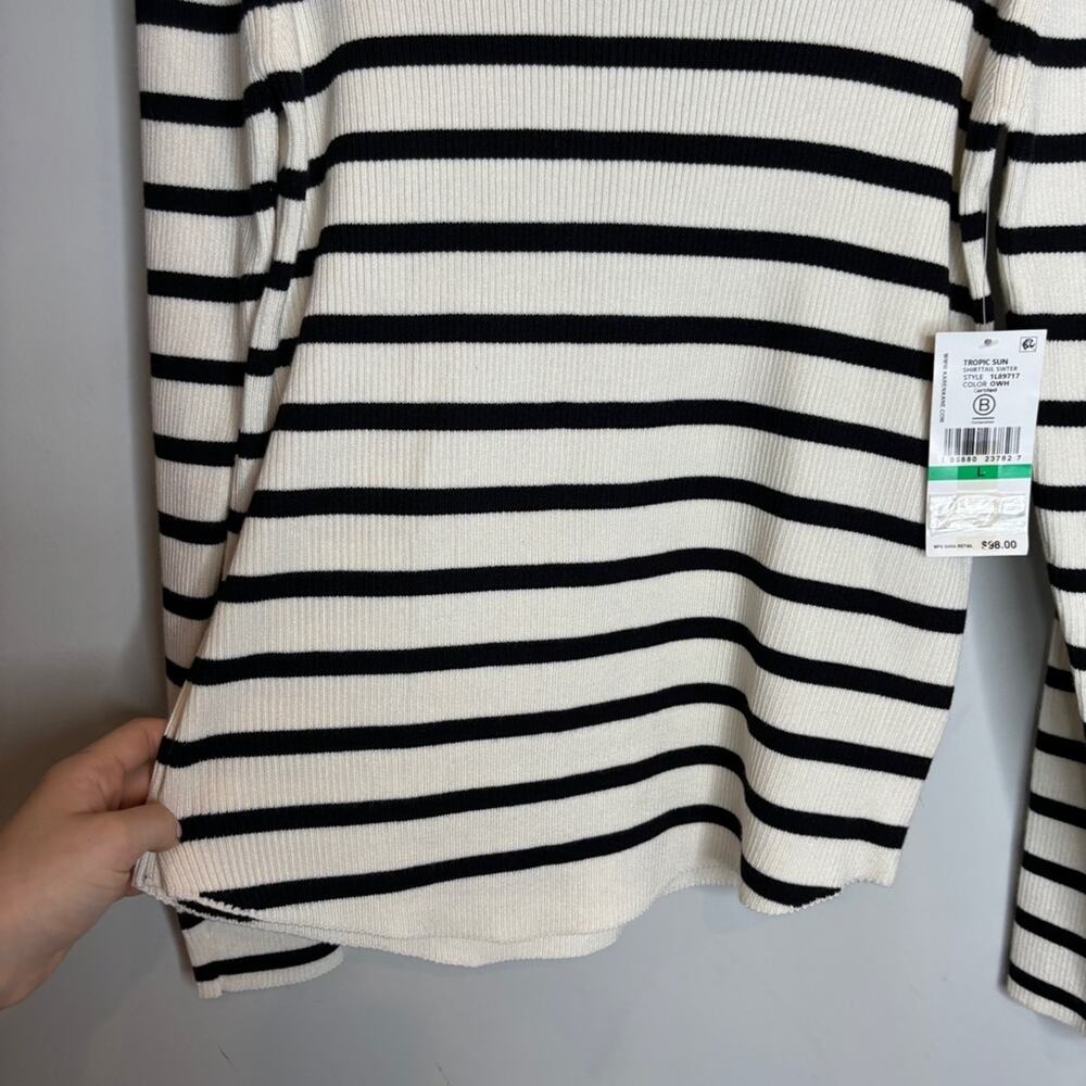 NWT Karen Kane Mariner Stripe Shirttail Sweater - Picture 7 of 7